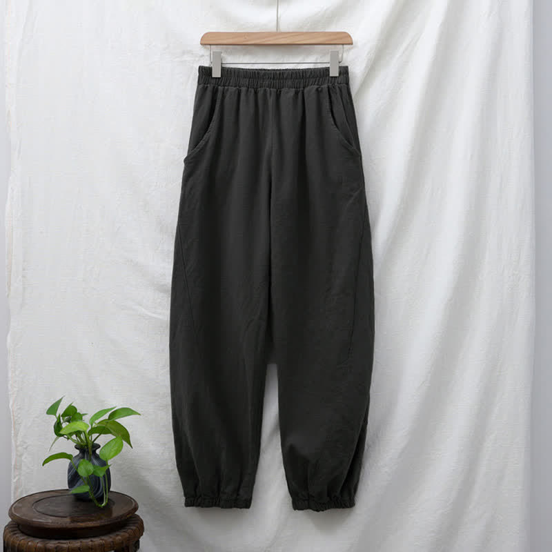 Buddha Stones無地 ラミーリネンコットン レディースパンツ ポケット付き - image 9