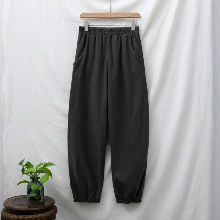 Buddha Stones無地 ラミーリネンコットン レディースパンツ ポケット付き - image 9