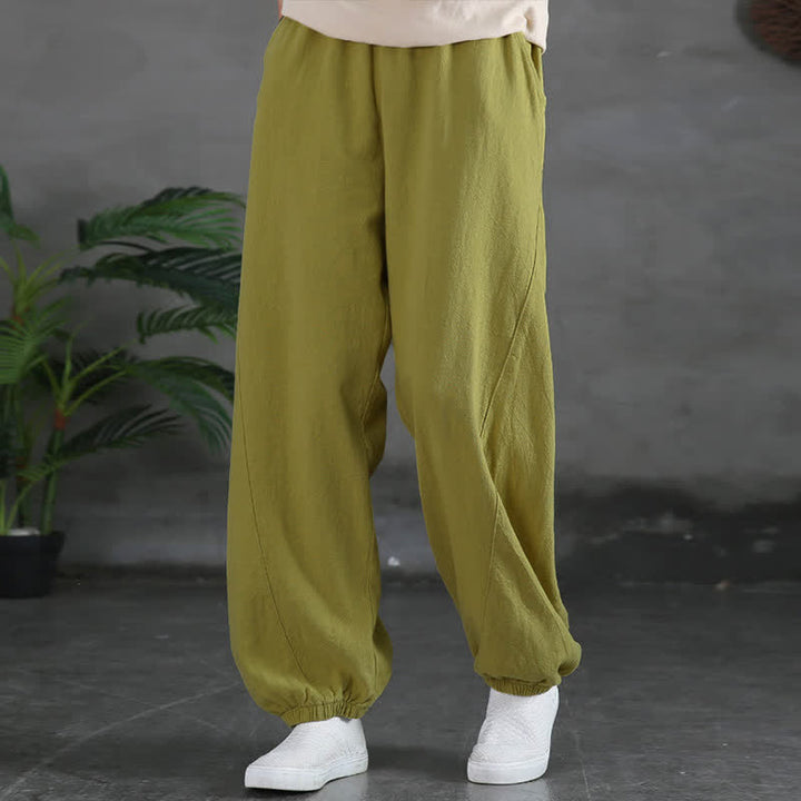 Buddha Stones無地 ラミーリネンコットン レディースパンツ ポケット付き - image 25