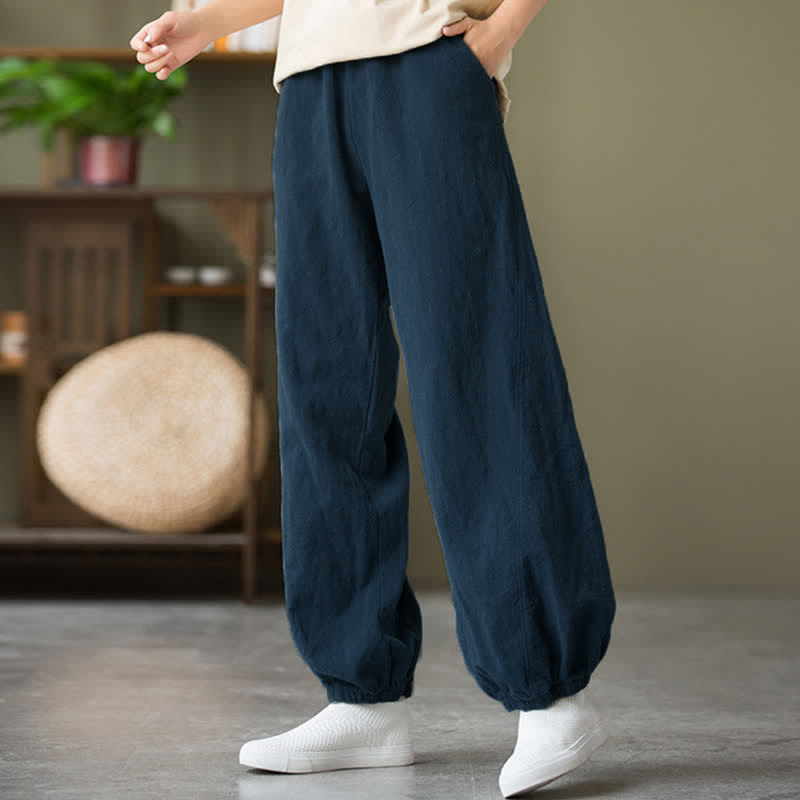 Buddha Stones無地 ラミーリネンコットン レディースパンツ ポケット付き - image 50