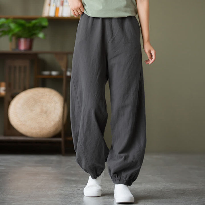 Buddha Stones無地 ラミーリネンコットン レディースパンツ ポケット付き - image 5