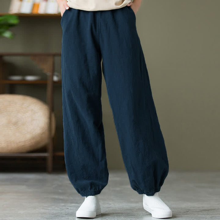 Buddha Stones無地 ラミーリネンコットン レディースパンツ ポケット付き - image 53