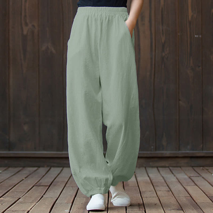 Buddha Stones無地 ラミーリネンコットン レディースパンツ ポケット付き - image 68