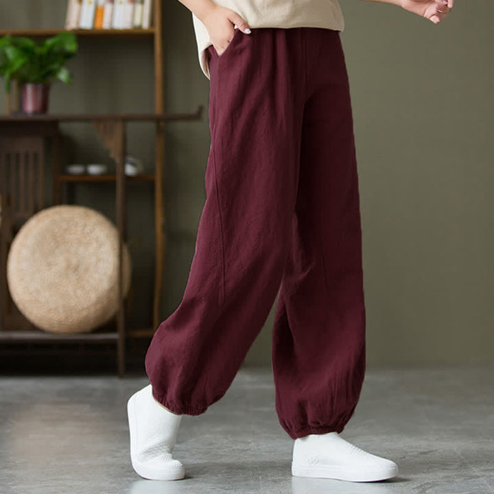 Buddha Stones無地 ラミーリネンコットン レディースパンツ ポケット付き - image 61