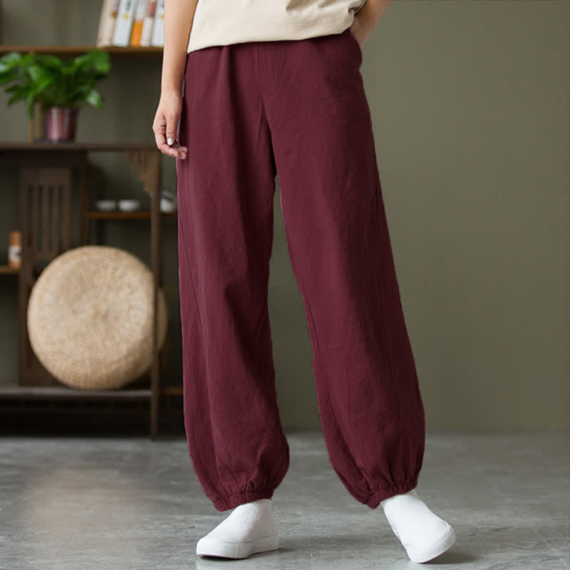 Buddha Stones無地 ラミーリネンコットン レディースパンツ ポケット付き - image 60