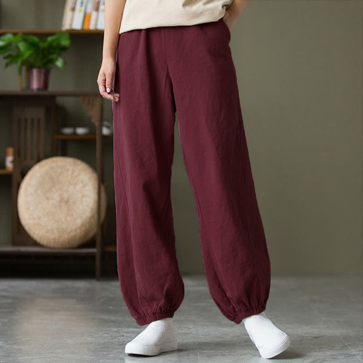 Buddha Stones無地 ラミーリネンコットン レディースパンツ ポケット付き - image 60