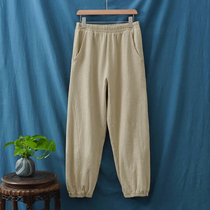 Buddha Stones無地 ラミーリネンコットン レディースパンツ ポケット付き - image 18