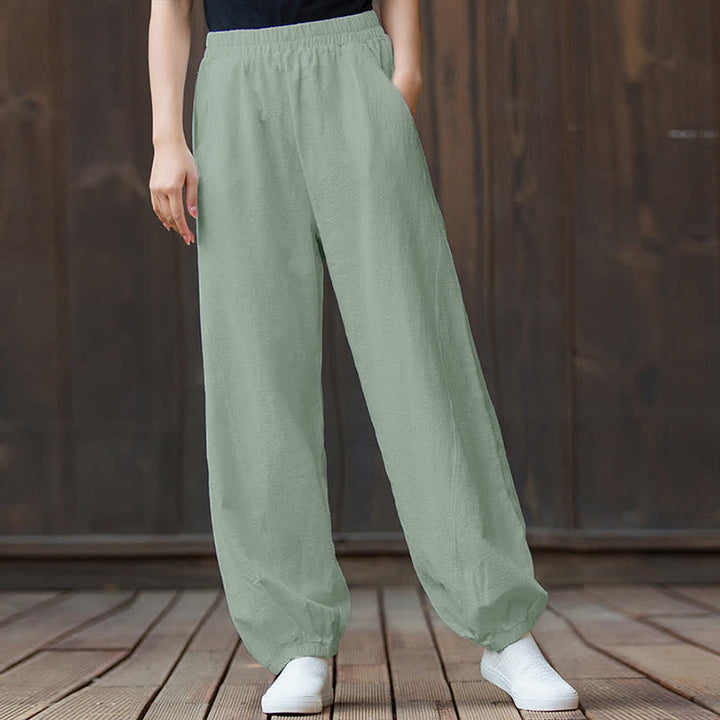 Buddha Stones無地 ラミーリネンコットン レディースパンツ ポケット付き - image 69