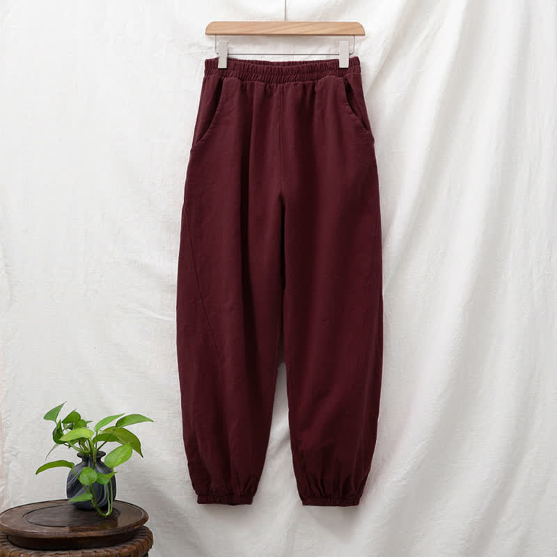 Buddha Stones無地 ラミーリネンコットン レディースパンツ ポケット付き - image 63