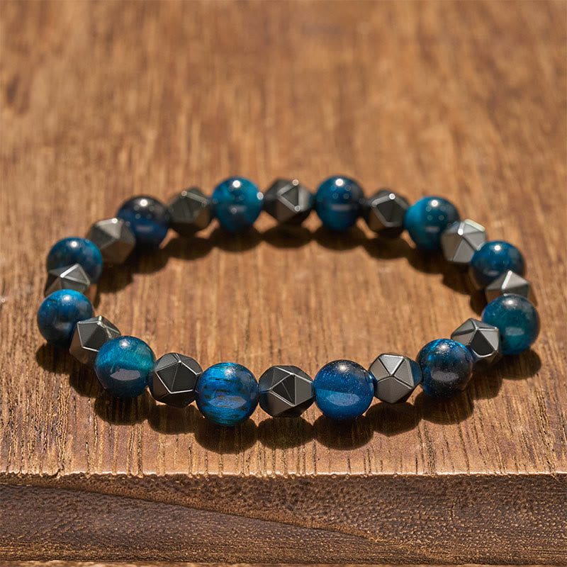 Buddha Stones タイガーアイ・ヘマタイトのファセット強さブレスレット - image 20