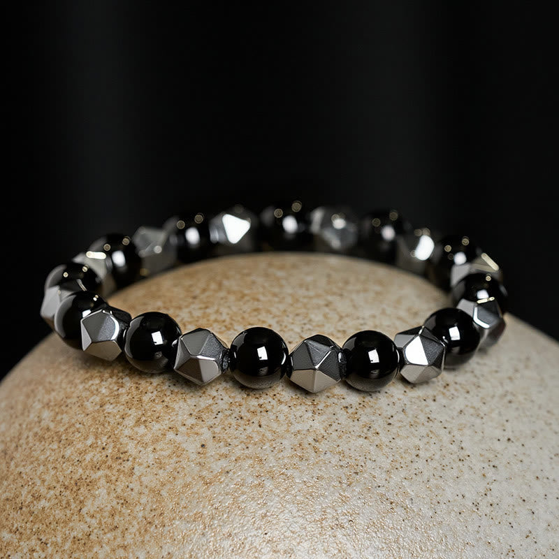 Buddha Stones タイガーアイ・ヘマタイトのファセット強さブレスレット - image 2
