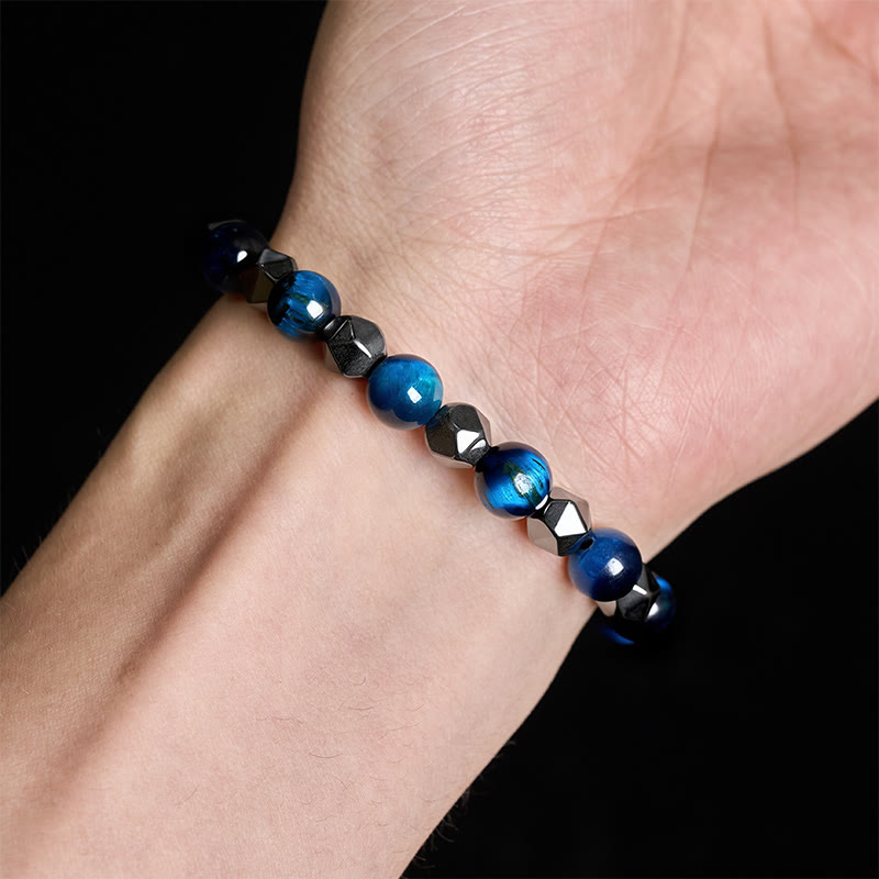 Buddha Stones タイガーアイ・ヘマタイトのファセット強さブレスレット - image 21
