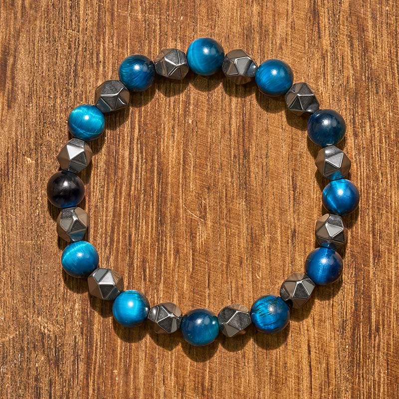 Buddha Stones タイガーアイ・ヘマタイトのファセット強さブレスレット - image 19
