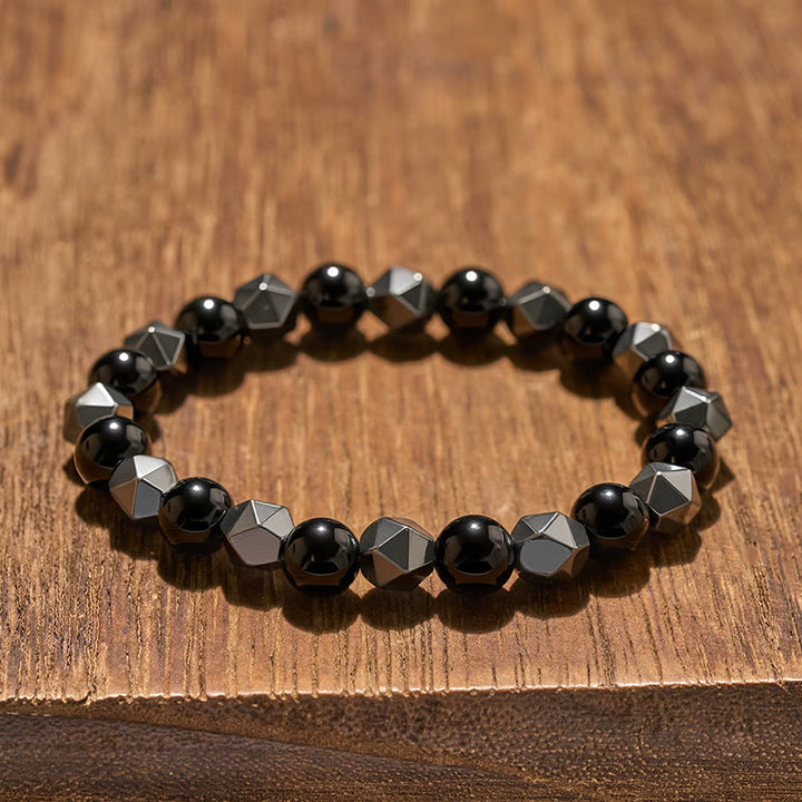 Buddha Stones タイガーアイ・ヘマタイトのファセット強さブレスレット - image 4
