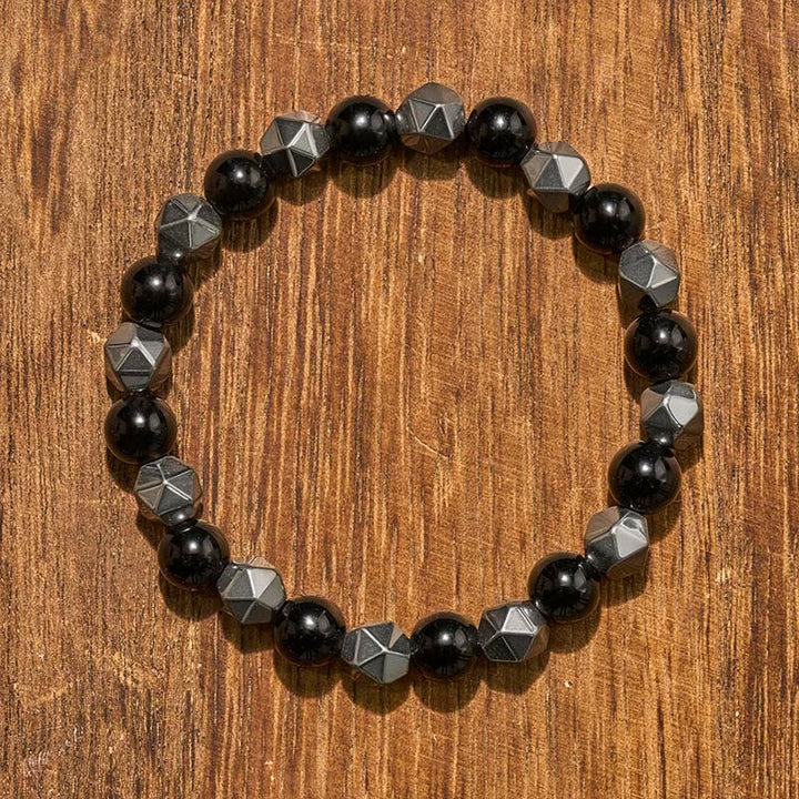 Buddha Stones タイガーアイ・ヘマタイトのファセット強さブレスレット - image 3