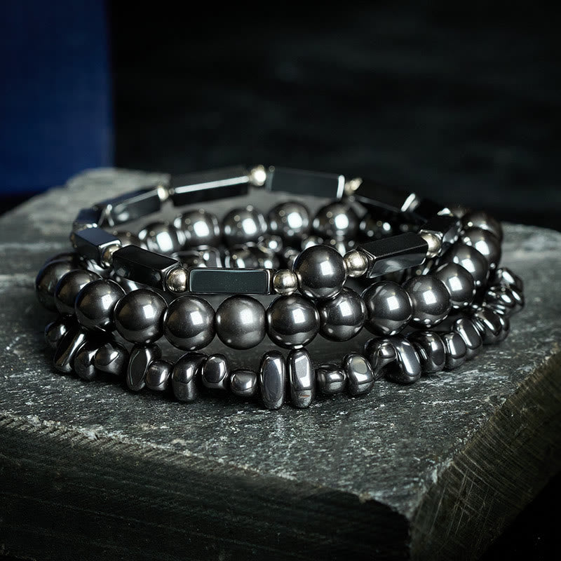 Buddha Stones ヘマタイトの強力なビーズブレスレット3個セット - image 1