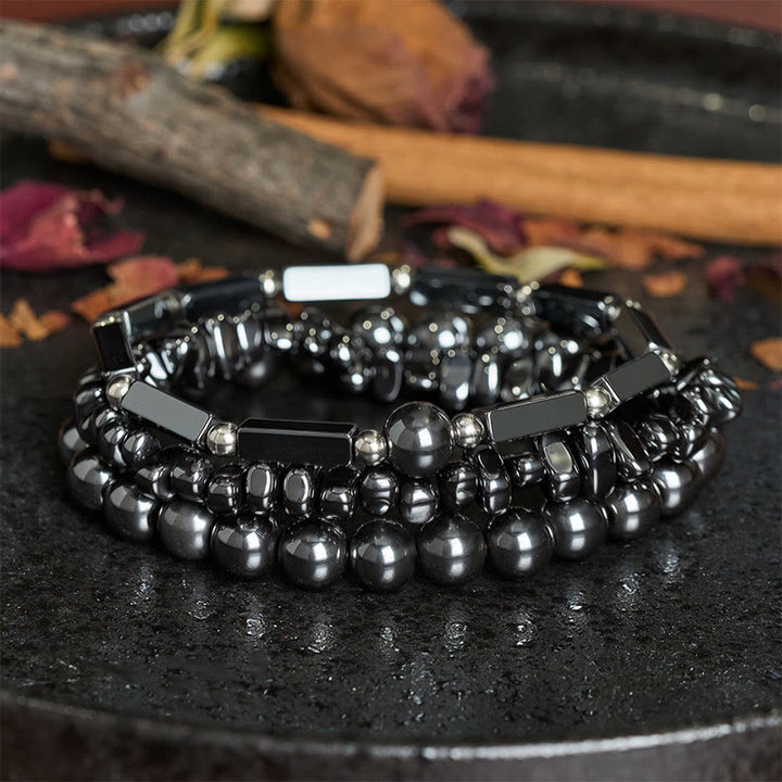 Buddha Stones ヘマタイトの強力なビーズブレスレット3個セット - image 2