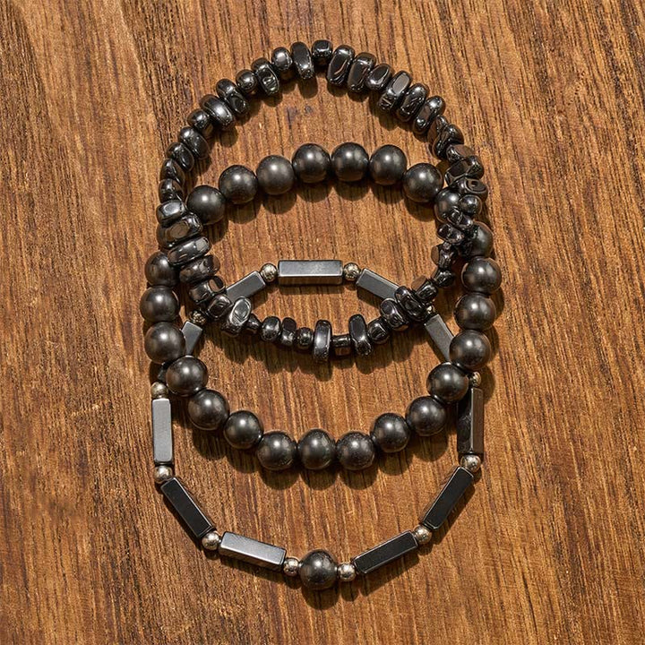 Buddha Stones ヘマタイトの強力なビーズブレスレット3個セット - image 4