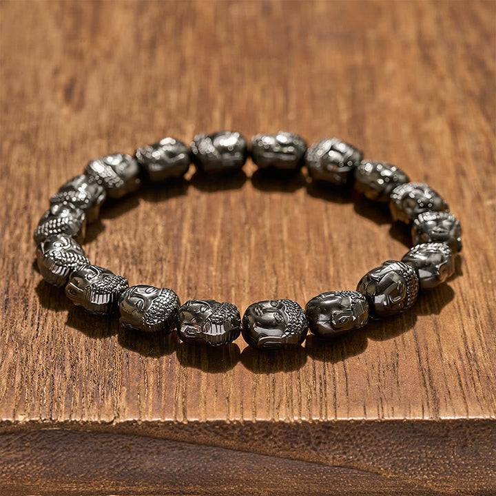 Buddha Stones ヘマタイト仏陀フォーカスビーズブレスレット - image 1