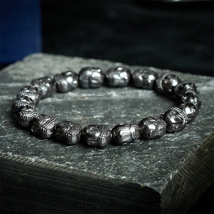 Buddha Stones ヘマタイト仏陀フォーカスビーズブレスレット - image 3