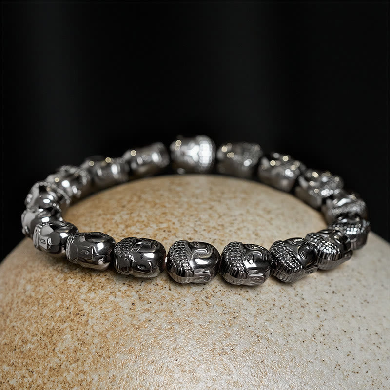 Buddha Stones ヘマタイト仏陀フォーカスビーズブレスレット - image 4