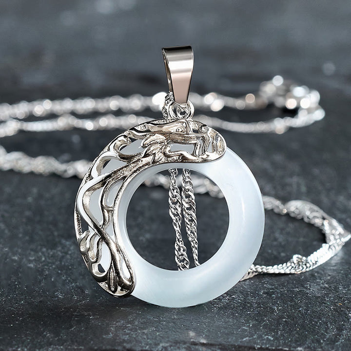 Buddha Stones キャッツアイ ドラゴン平和のお守りチャームインテュイション ネックレス - image 2