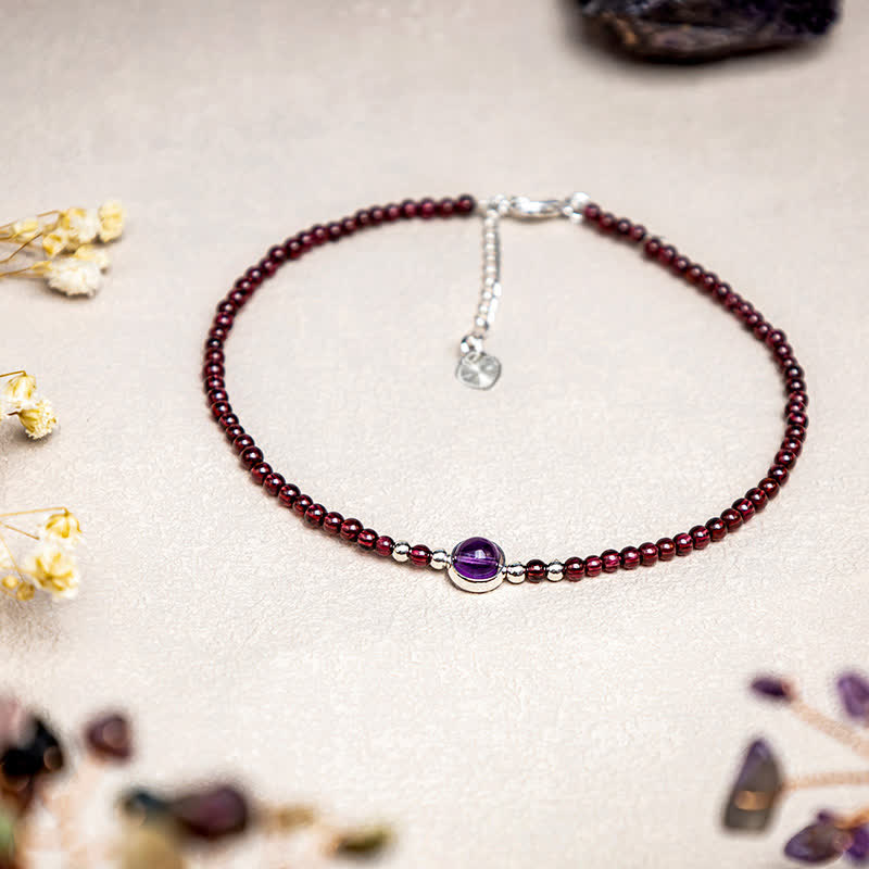 ガーネット アメジスト 浄化 鎮静 ヒーリングブレスレット・アンクレット Buddha Stones - ガーネット（浄化♥保護） - image 0