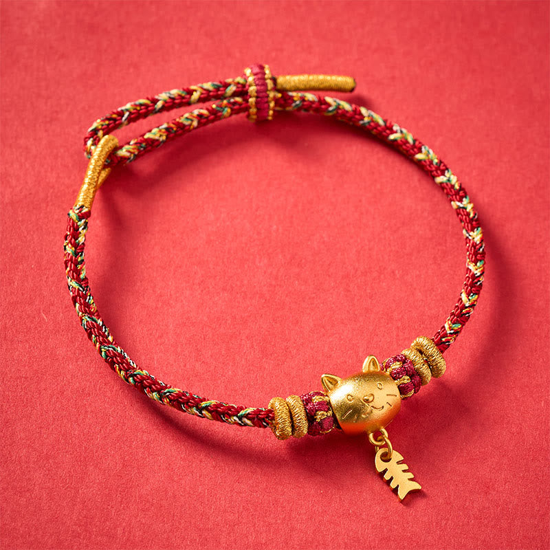 Buddha Stones 銅製のナマズモチーフのマルチカラーストリングバランスブレスレット - image 1