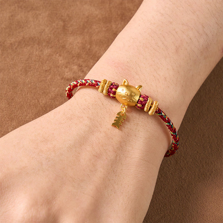 Buddha Stones 銅製のナマズモチーフのマルチカラーストリングバランスブレスレット - image 5