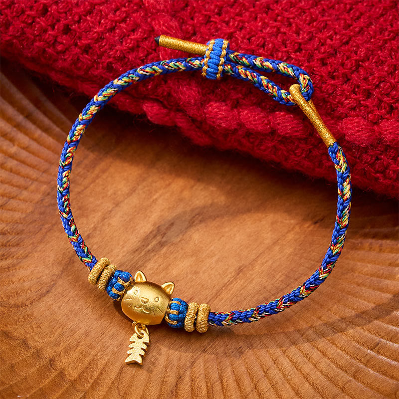 Buddha Stones 銅製のナマズモチーフのマルチカラーストリングバランスブレスレット - ブルー（手首周り：5.5～6.3インチ／14～16cm） - image 10