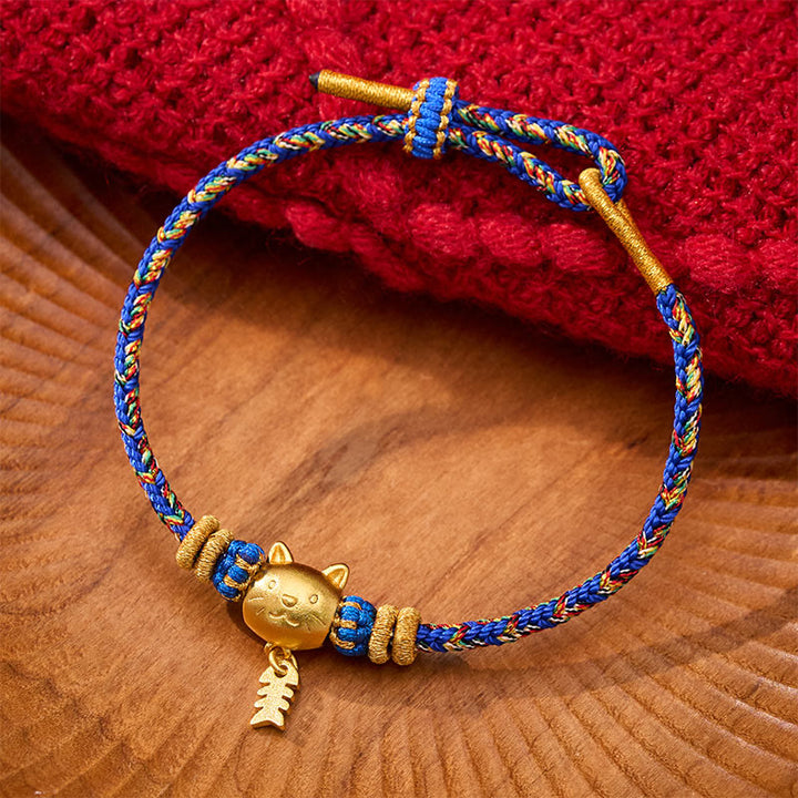 Buddha Stones 銅製のナマズモチーフのマルチカラーストリングバランスブレスレット - ブルー（手首周り：5.5～6.3インチ／14～16cm） - image 10