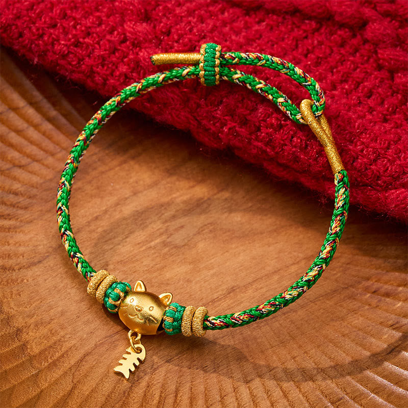 Buddha Stones 銅製のナマズモチーフのマルチカラーストリングバランスブレスレット - グリーン（手首周り：5.5～6.3インチ／14～16cm） - image 15