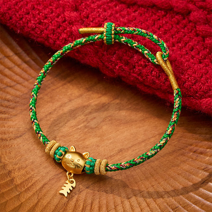 Buddha Stones 銅製のナマズモチーフのマルチカラーストリングバランスブレスレット - グリーン（手首周り：5.5～6.3インチ／14～16cm） - image 15
