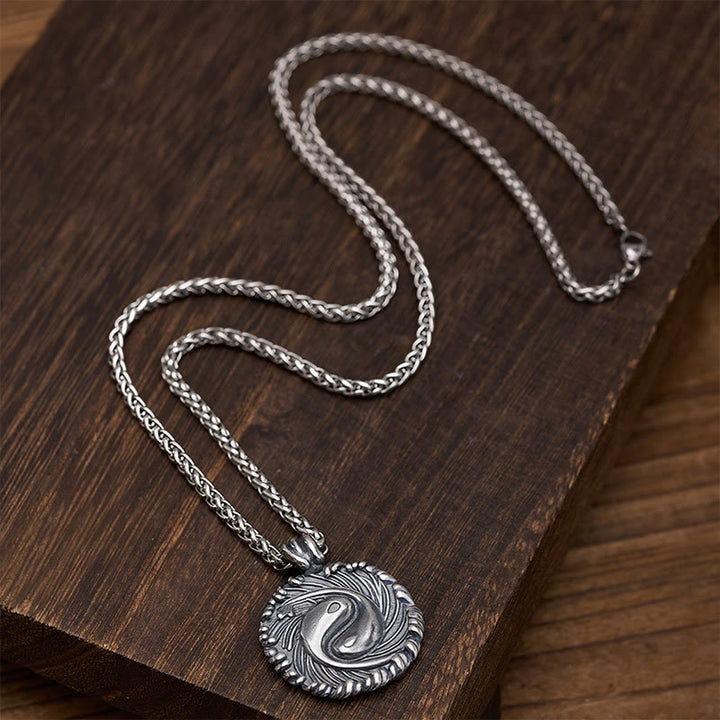 Buddha Stones 銅製の陰陽のバランスラウンドペンダントネックレス - image 4
