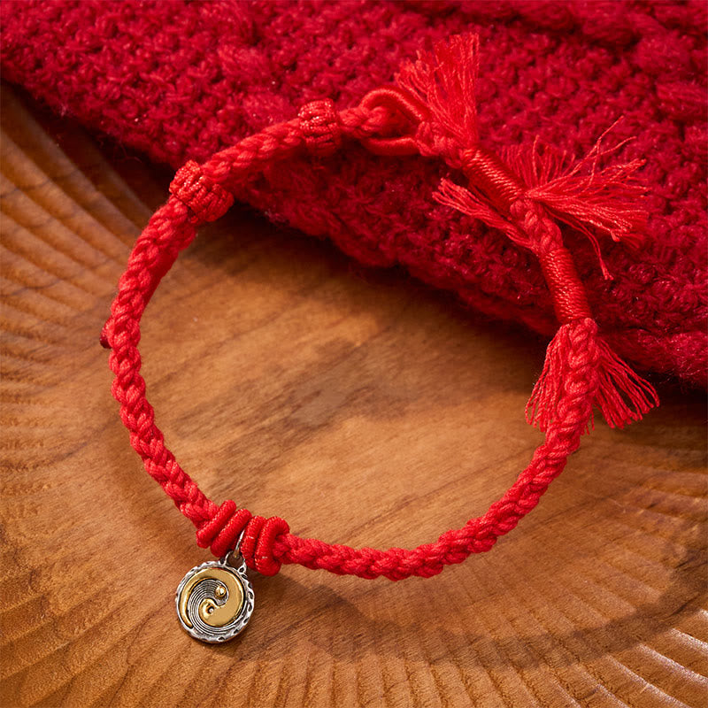 Buddha Stones 銅製の陰陽の赤紐のバランスブレスレット - 赤紐 - image 0