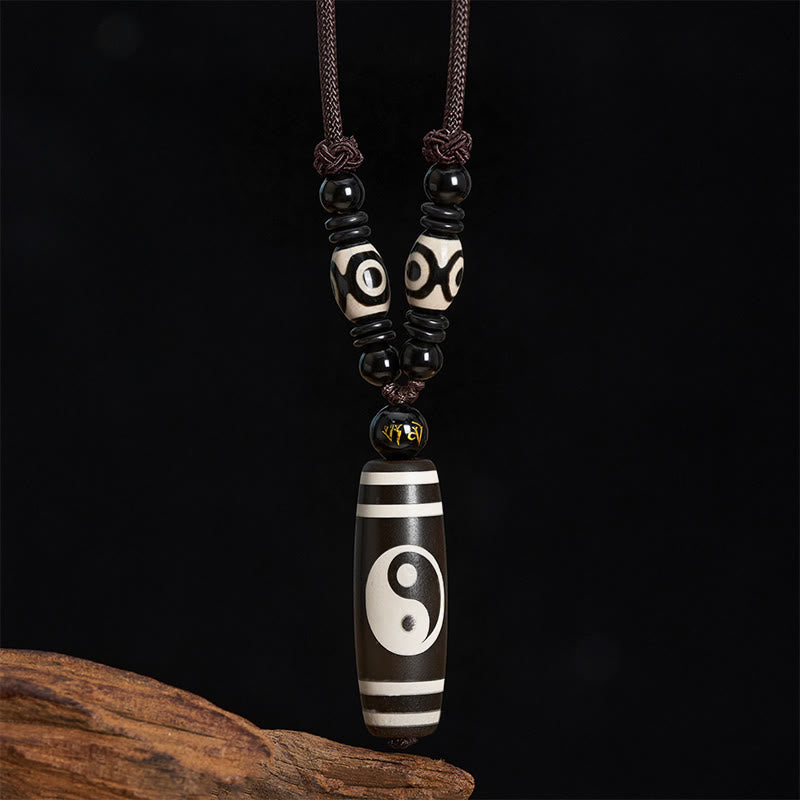 Buddha Stones ブラックオニキスの陰陽バランスネックレス - image 2