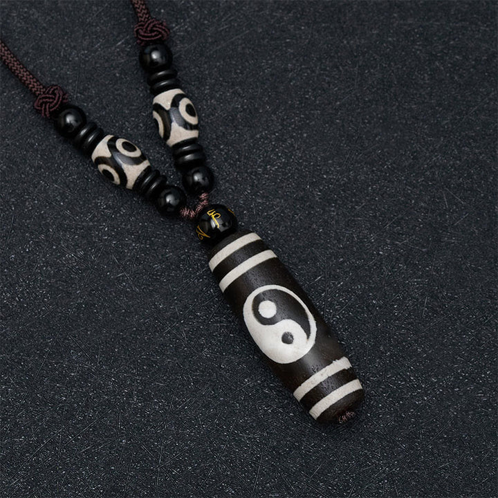 Buddha Stones ブラックオニキスの陰陽バランスネックレス - image 3