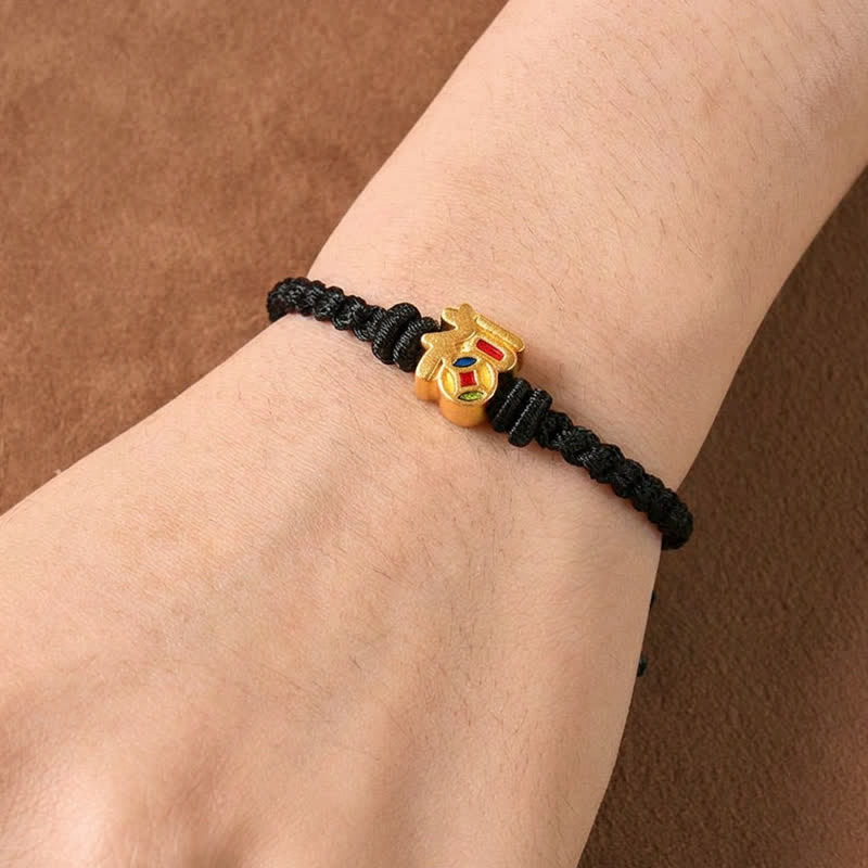 Buddha Stones 福の文字入り赤紐バランスチベット調節可能ブレスレット - image 12