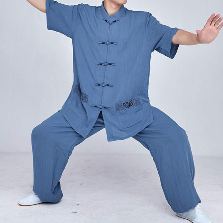 Buddha Stones瞑想禅祈りスピリチュアル太極拳気功練習ユニセックス刺繍服セット - image 27