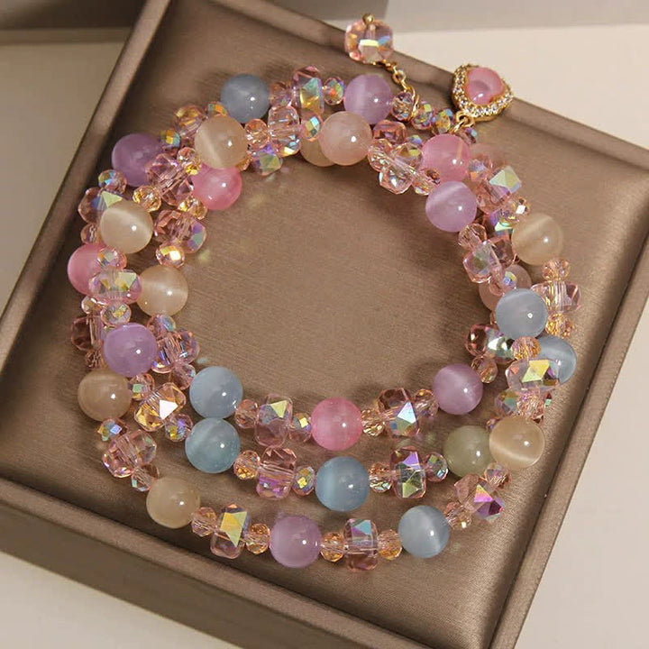 Buddha Stones マルチカラーのキャッツアイひょうたんラブビーズブレスレット - image 8