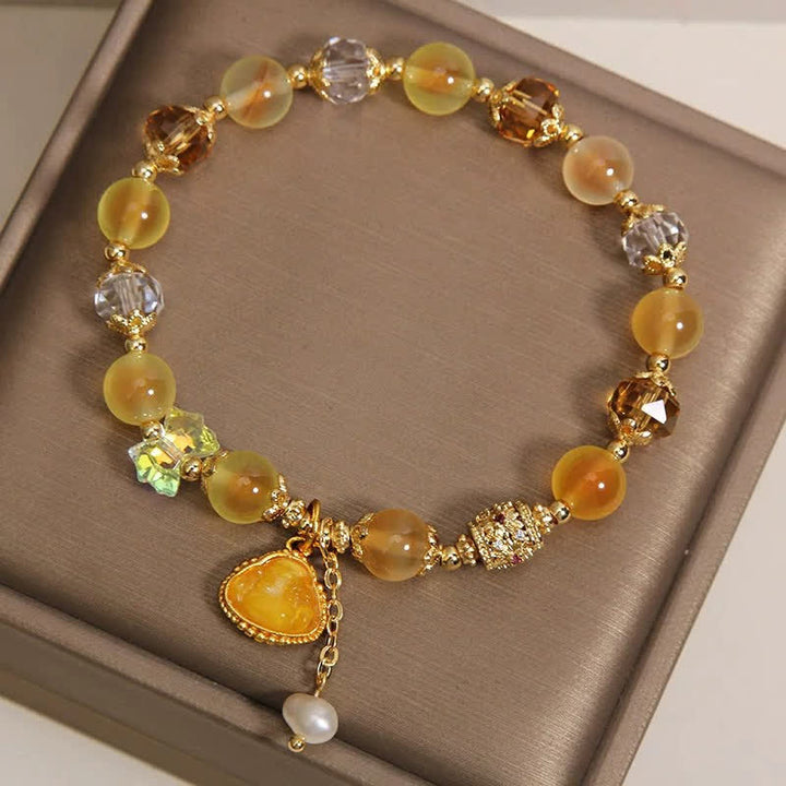 Buddha Stones イエローキャンディアゲートのブッダホープビーズブレスレット - image 3