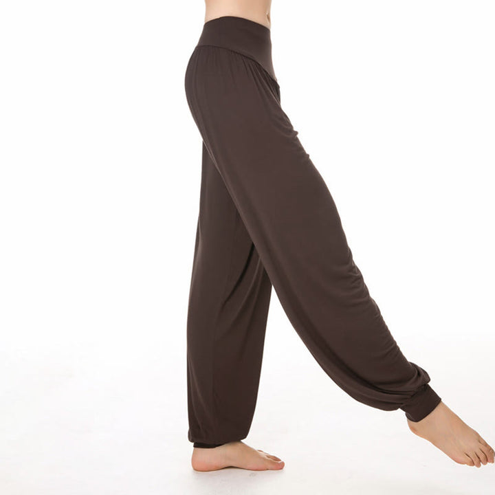 Buddha Stones柄の無地ルーズフィットモーダルヨガダンスハーレムパンツ - image 20