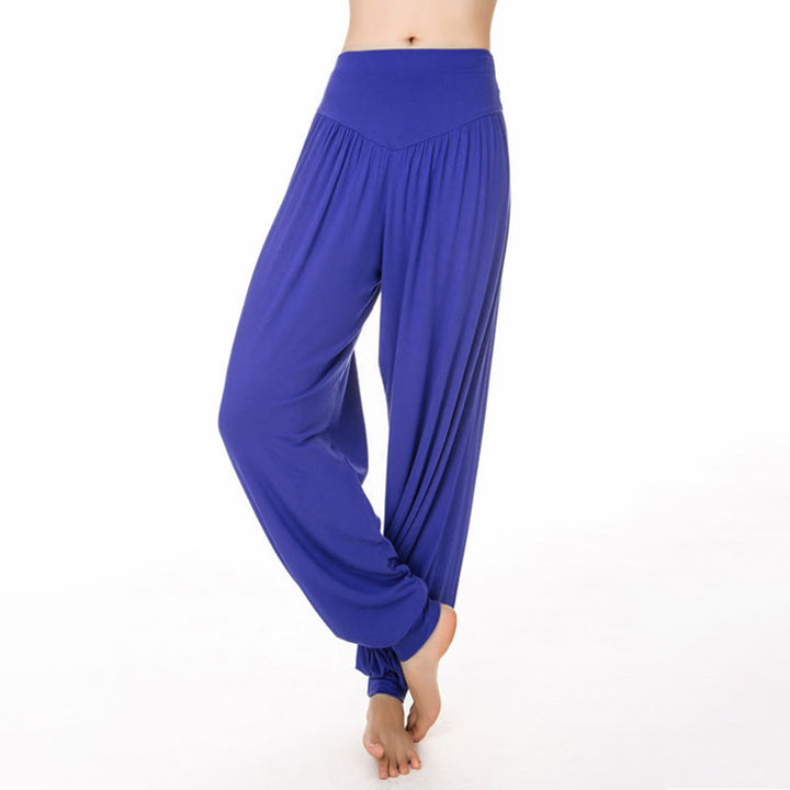 Buddha Stones柄の無地ルーズフィットモーダルヨガダンスハーレムパンツ - ロイヤルブルー - US12、 UK/AU16、 EU44 (3XL) - image 26