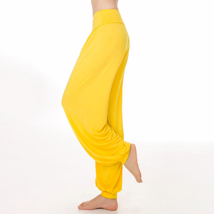 Buddha Stones柄の無地ルーズフィットモーダルヨガダンスハーレムパンツ - 黄色 - US12、 UK/AU16、 EU44 (3XL) - image 27
