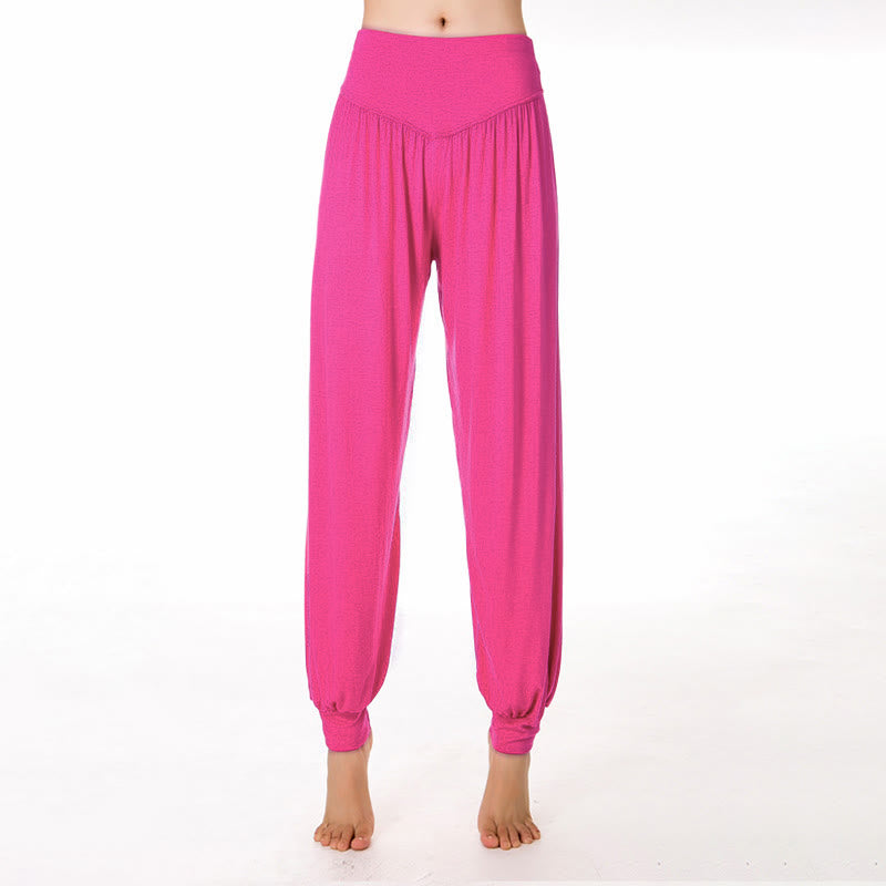 Buddha Stones柄の無地ルーズフィットモーダルヨガダンスハーレムパンツ - ホットピンク - US12、 UK/AU16、 EU44 (3XL) - image 22