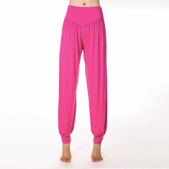 Buddha Stones柄の無地ルーズフィットモーダルヨガダンスハーレムパンツ - ホットピンク - US12、 UK/AU16、 EU44 (3XL) - image 22