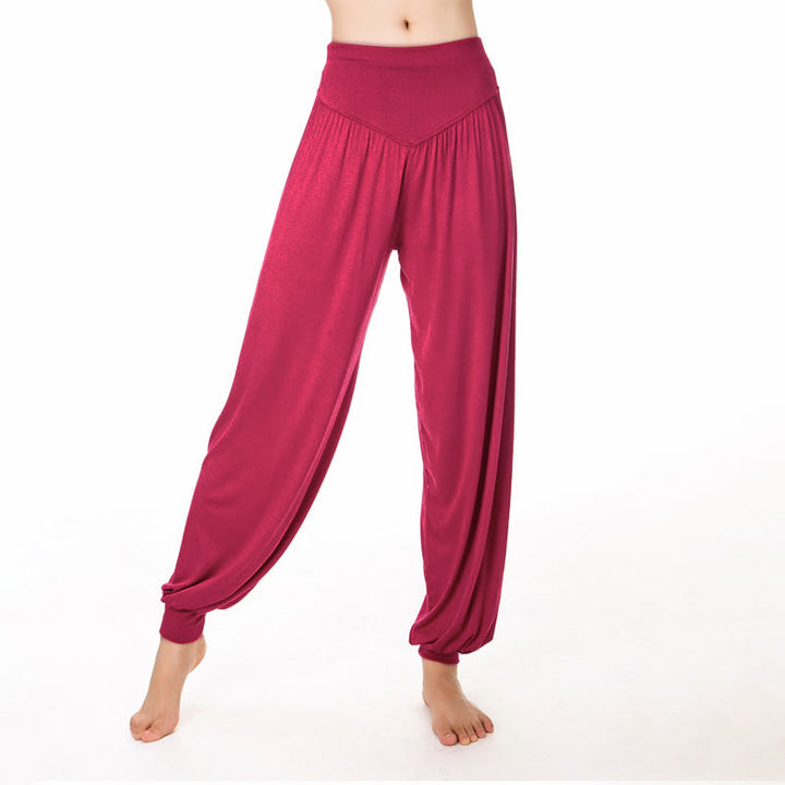 Buddha Stones柄の無地ルーズフィットモーダルヨガダンスハーレムパンツ - トマト - US12、 UK/AU16、 EU44 (3XL) - image 21