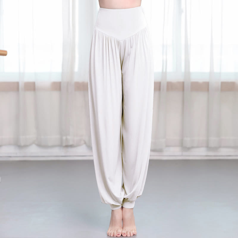 Buddha Stones柄の無地ルーズフィットモーダルヨガダンスハーレムパンツ - 白 - US12、 UK/AU16、 EU44 (3XL) - image 16