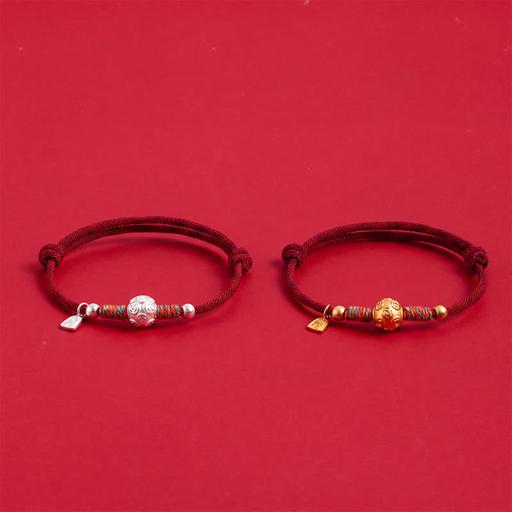 Buddha Stones 999スターリングシルバー製、赤い赤紐で結ばれた保護機能付き手織りブレスレット - image 14
