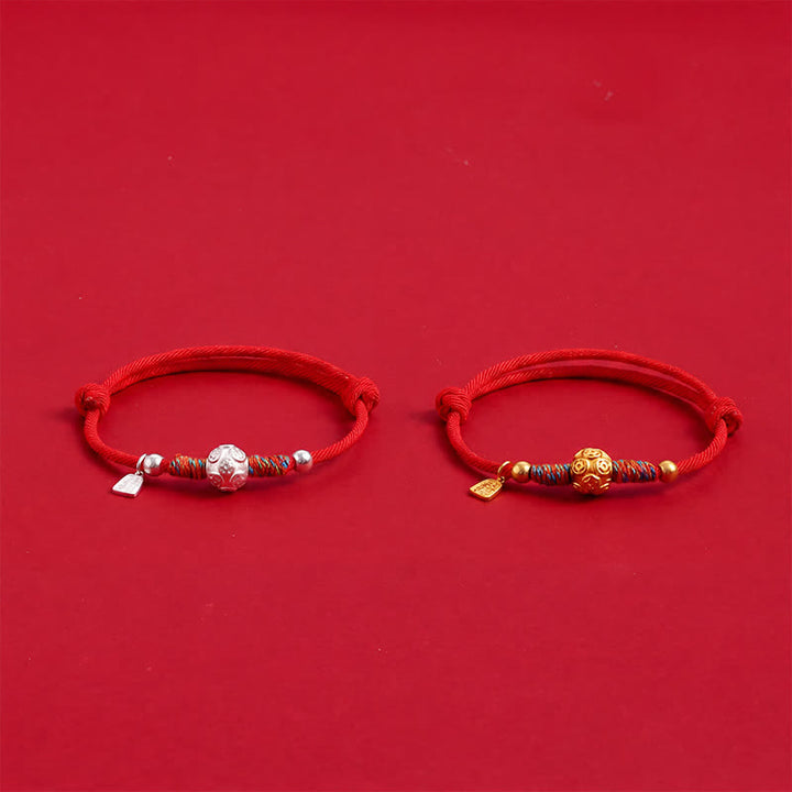 Buddha Stones 999スターリングシルバー製、赤い赤紐で結ばれた保護機能付き手織りブレスレット - image 10